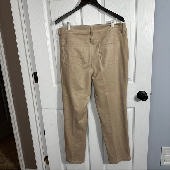Chico's size 2 (approx size 12 US) suede-feel beige pants, straight leg - Picture 11 of 13